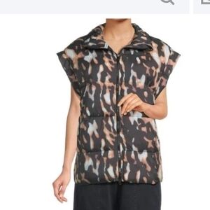 Free People Black and Brown Patterned Vest